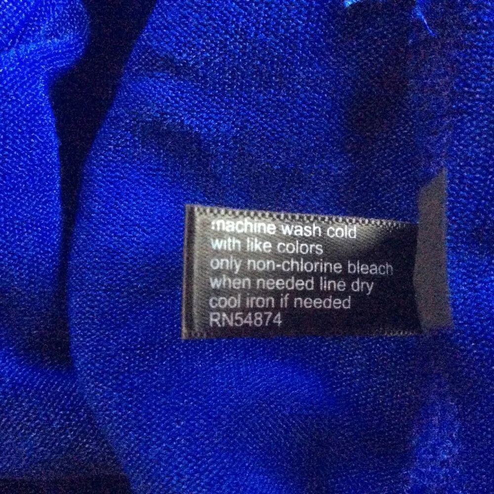 Express Royal Blue Asymmetrical Liquid Travel Top Size Large - Picture 4 of 6